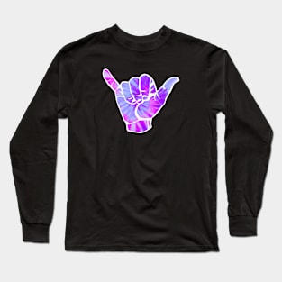 white n purple tie dye hand Long Sleeve T-Shirt